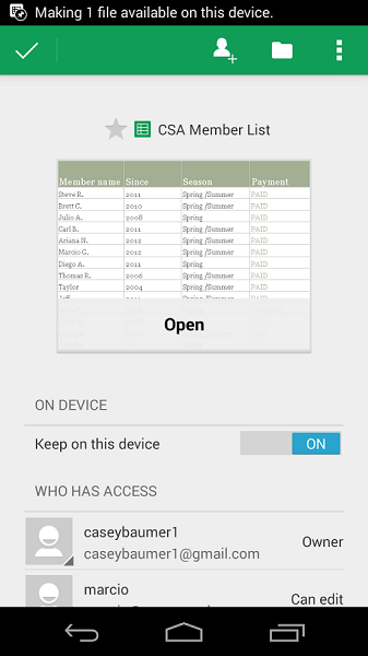 google sheets apk